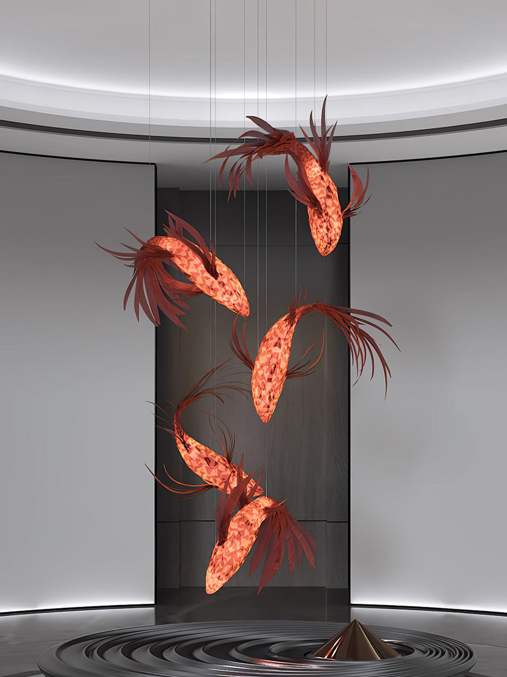 Vamararae Suspension Koi tourbillon cramoisi - Neutralighting