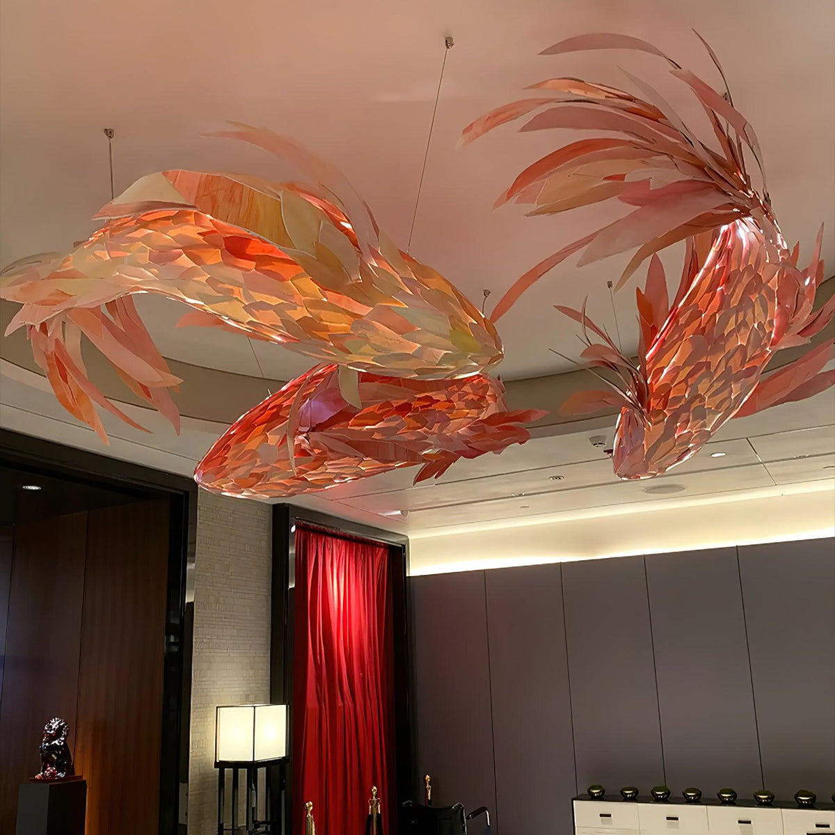 Vamararae Suspension Koi tourbillon cramoisi - Neutralighting