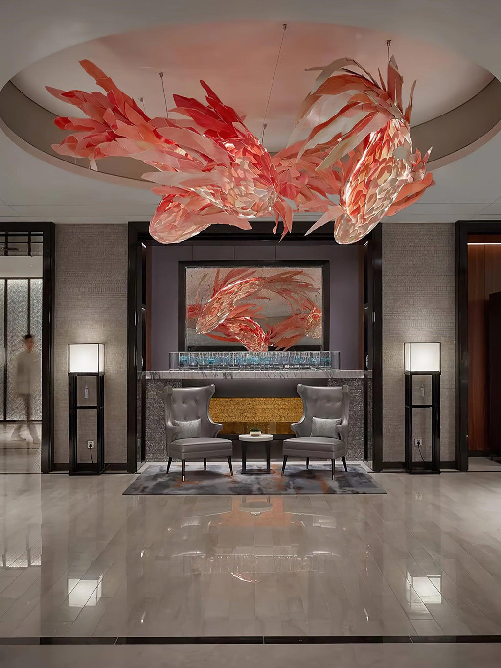 Vamararae Suspension Koi tourbillon cramoisi - Neutralighting