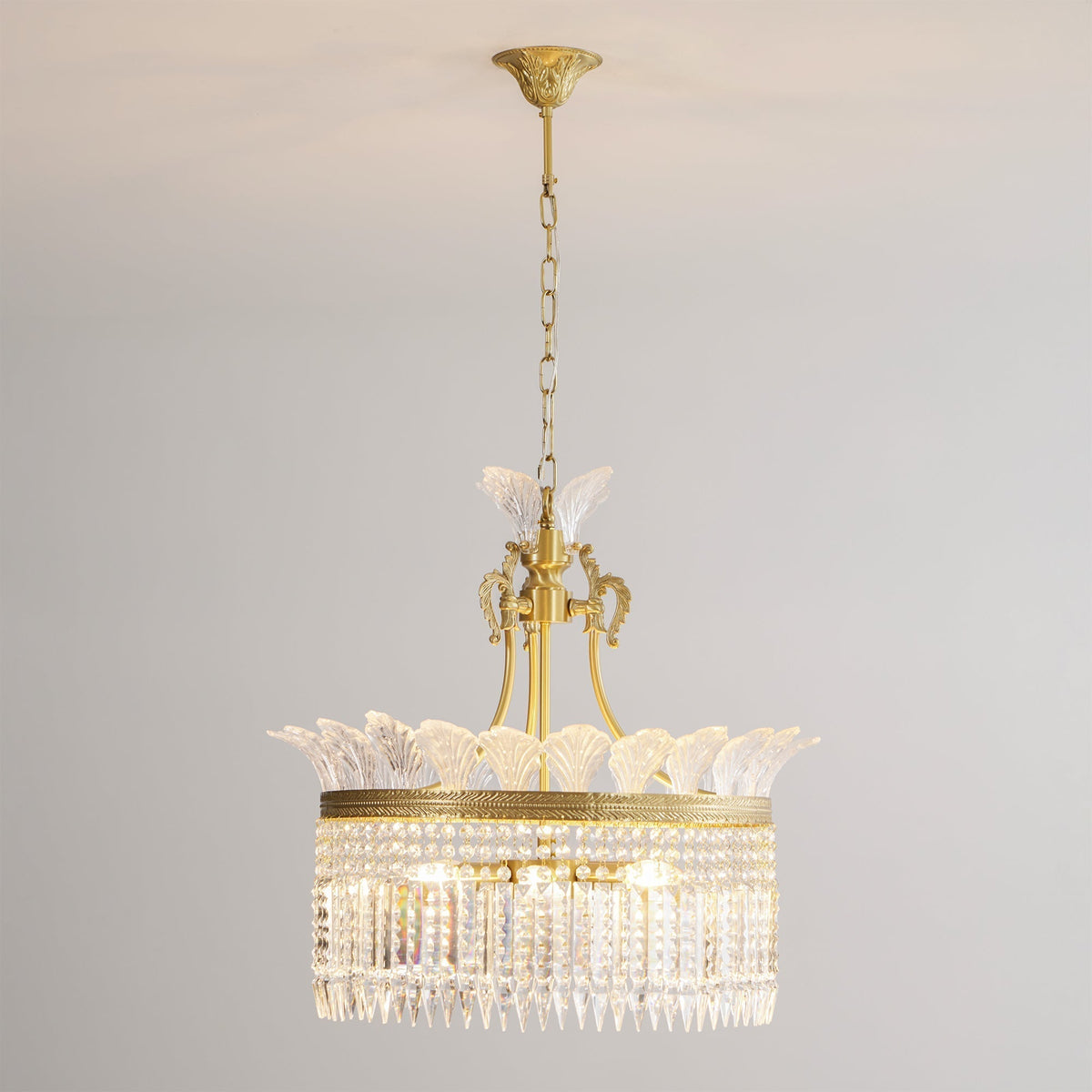 Crinoline Lustre En Cristal De Luxe Postmoderne En Laiton - Neutralighting