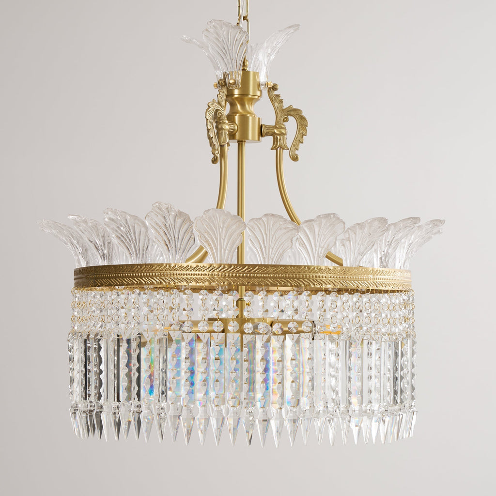 Crinoline Lustre En Cristal De Luxe Postmoderne En Laiton - Neutralighting