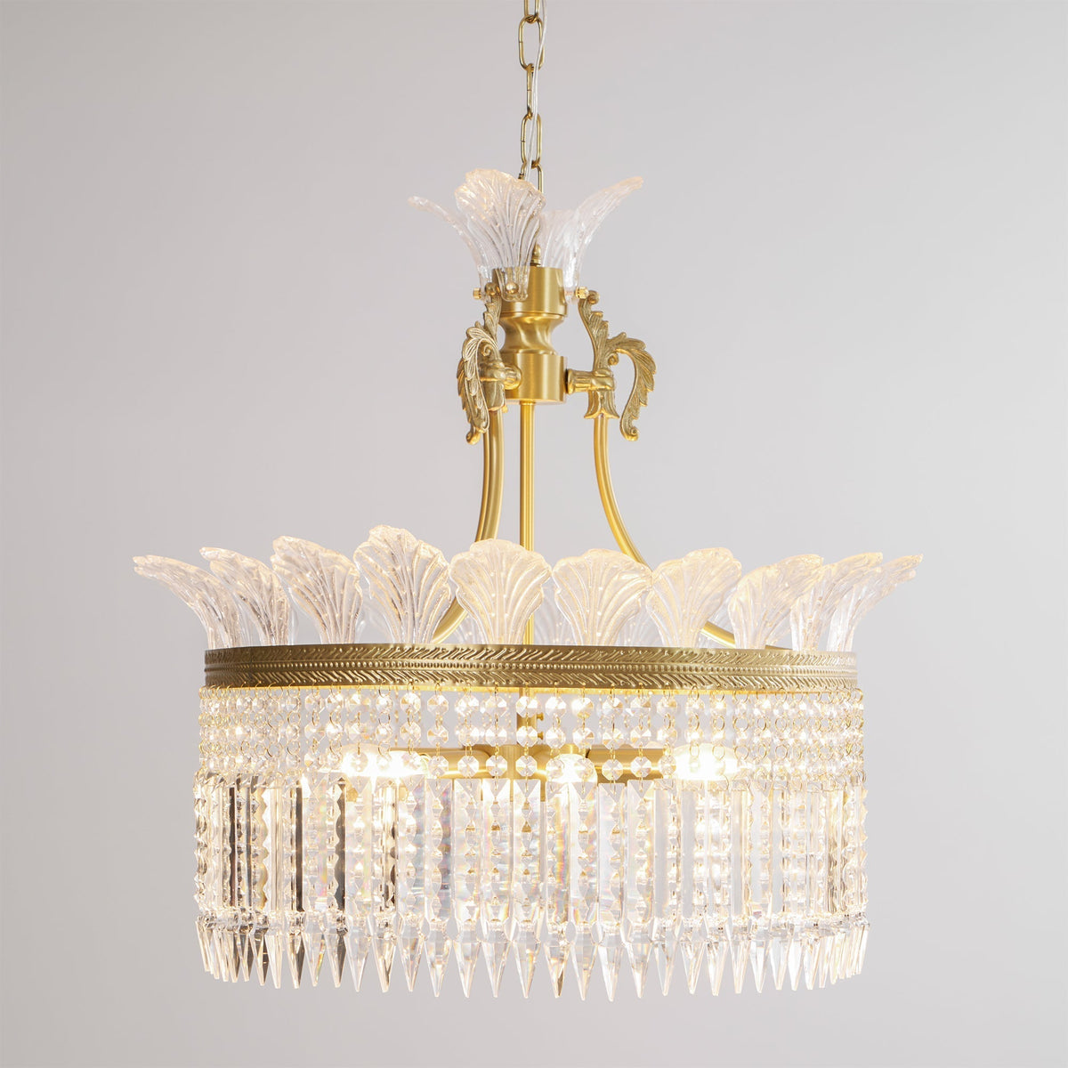 Crinoline Lustre En Cristal De Luxe Postmoderne En Laiton - Neutralighting
