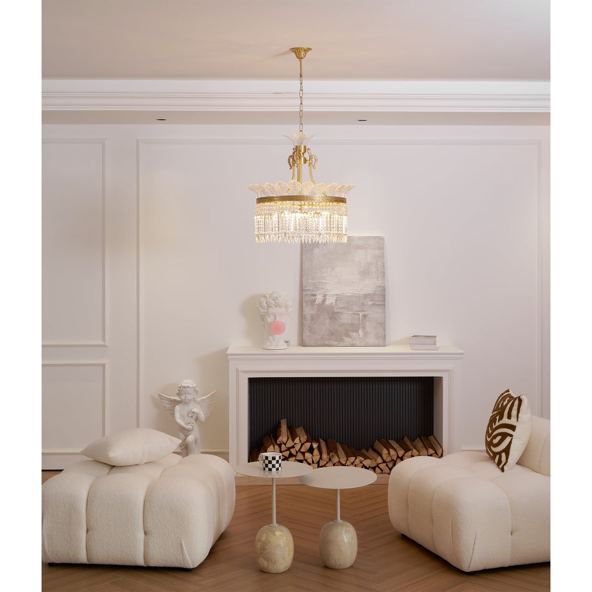 Crinoline Lustre En Cristal De Luxe Postmoderne En Laiton - Neutralighting