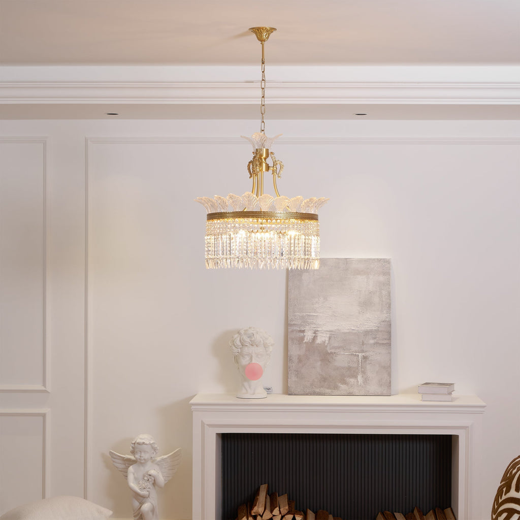 Crinoline Lustre En Cristal De Luxe Postmoderne En Laiton - Neutralighting