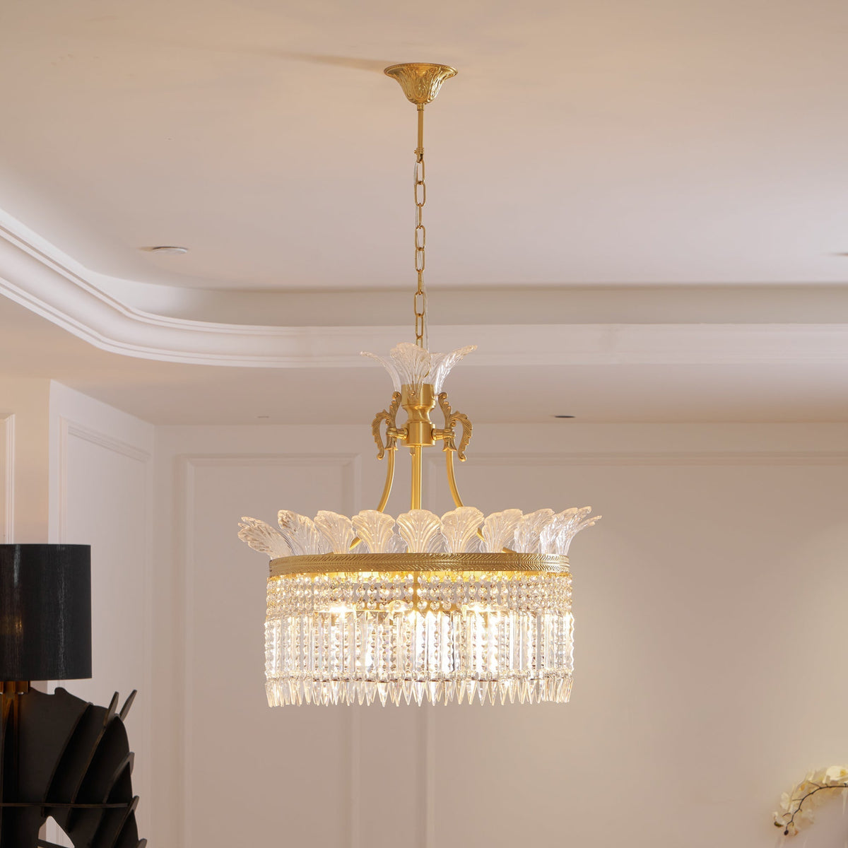 Crinoline Lustre En Cristal De Luxe Postmoderne En Laiton - Neutralighting