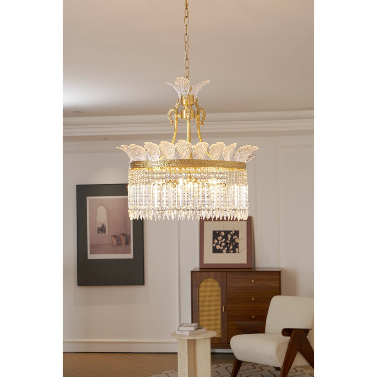 Crinoline Lustre En Cristal De Luxe Postmoderne En Laiton - Neutralighting