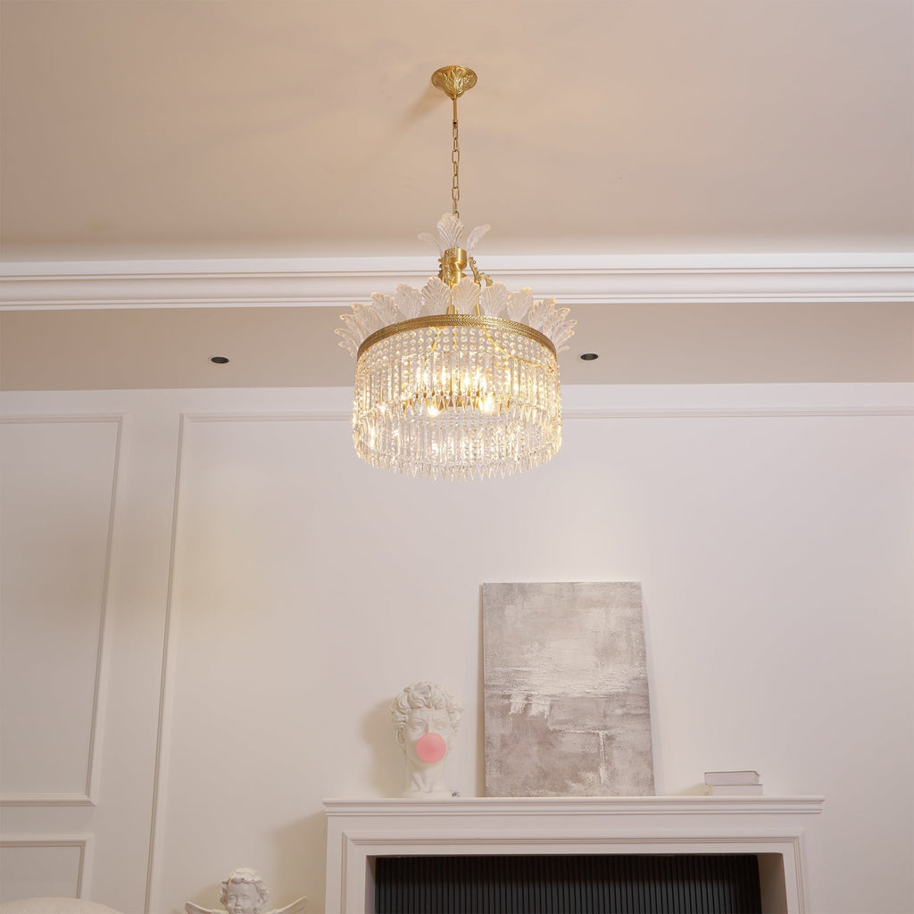 Crinoline Lustre En Cristal De Luxe Postmoderne En Laiton - Neutralighting