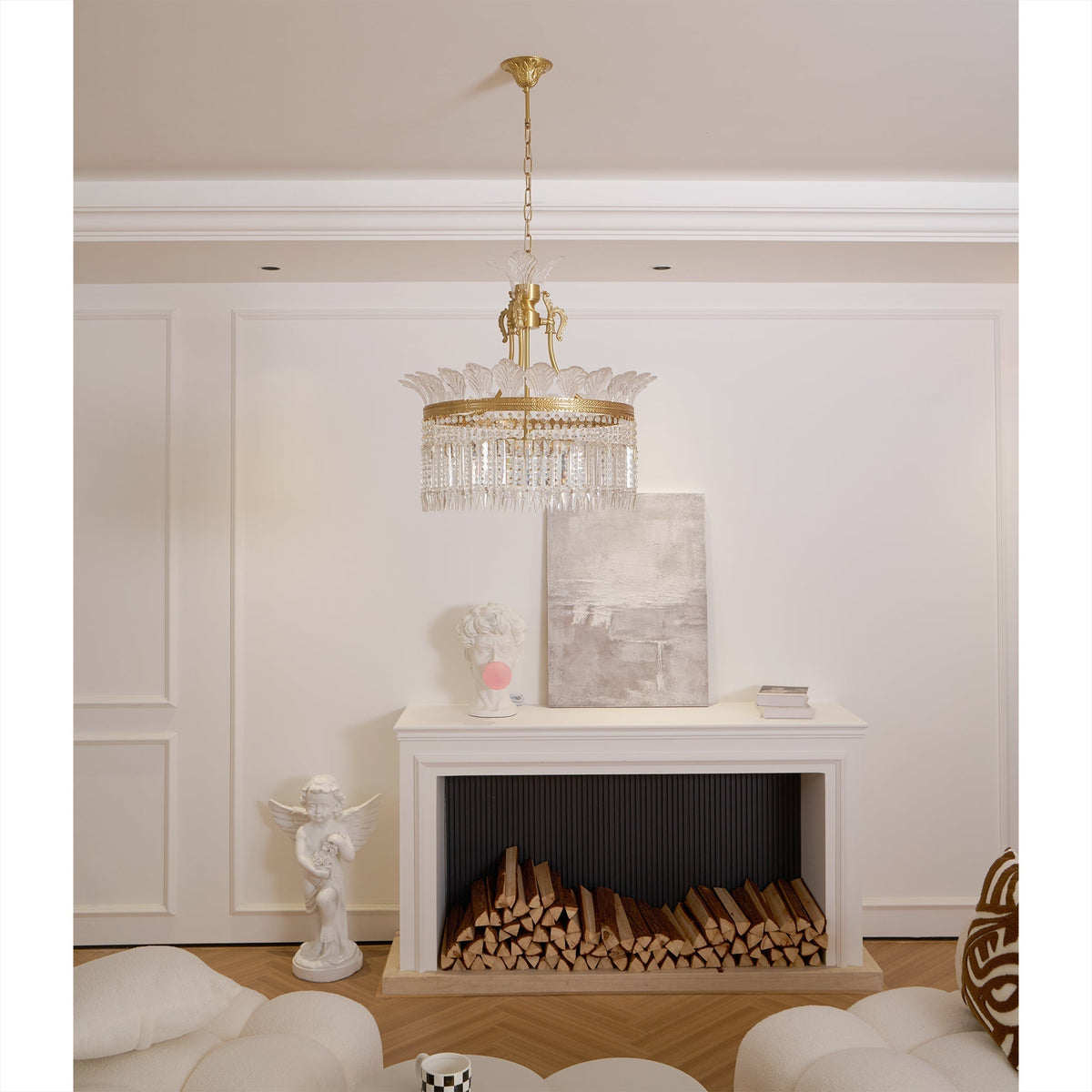 Crinoline Lustre En Cristal De Luxe Postmoderne En Laiton - Neutralighting