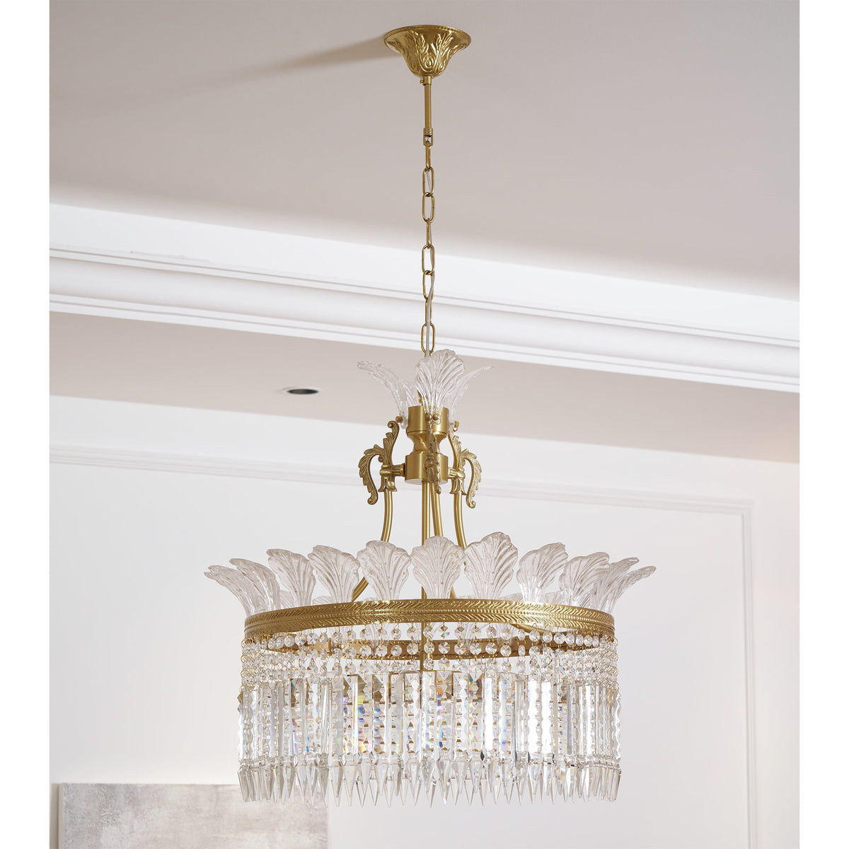 Crinoline Lustre En Cristal De Luxe Postmoderne En Laiton - Neutralighting