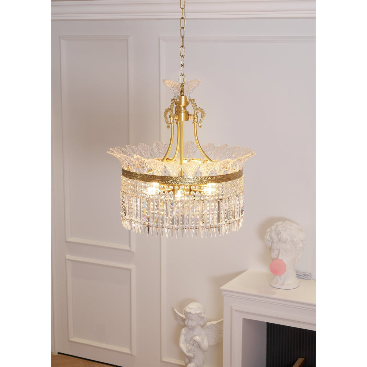 Crinoline Lustre En Cristal De Luxe Postmoderne En Laiton - Neutralighting