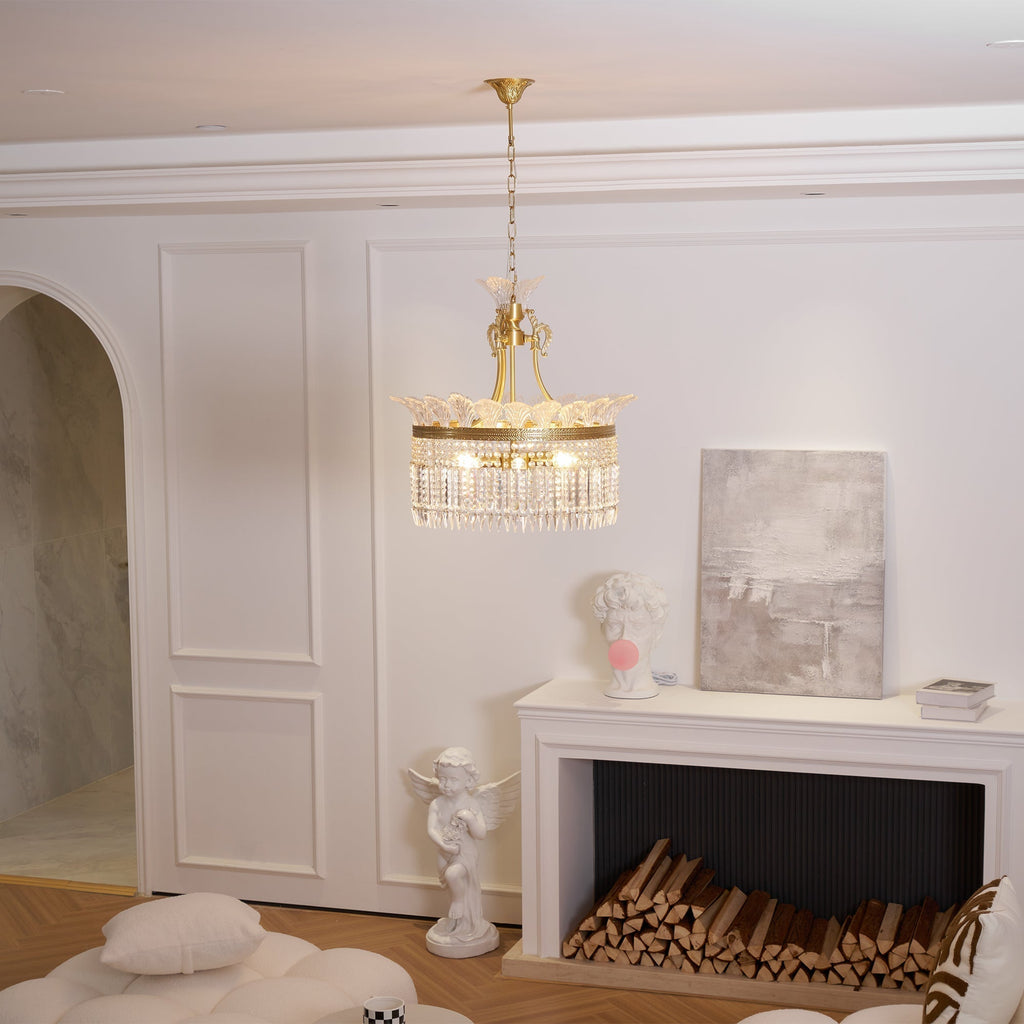 Crinoline Lustre En Cristal De Luxe Postmoderne En Laiton - Neutralighting