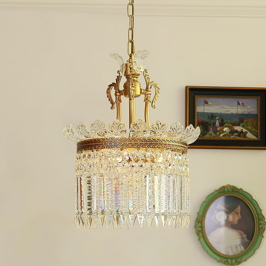 Crinoline Lustre En Cristal De Luxe Postmoderne En Laiton - Neutralighting