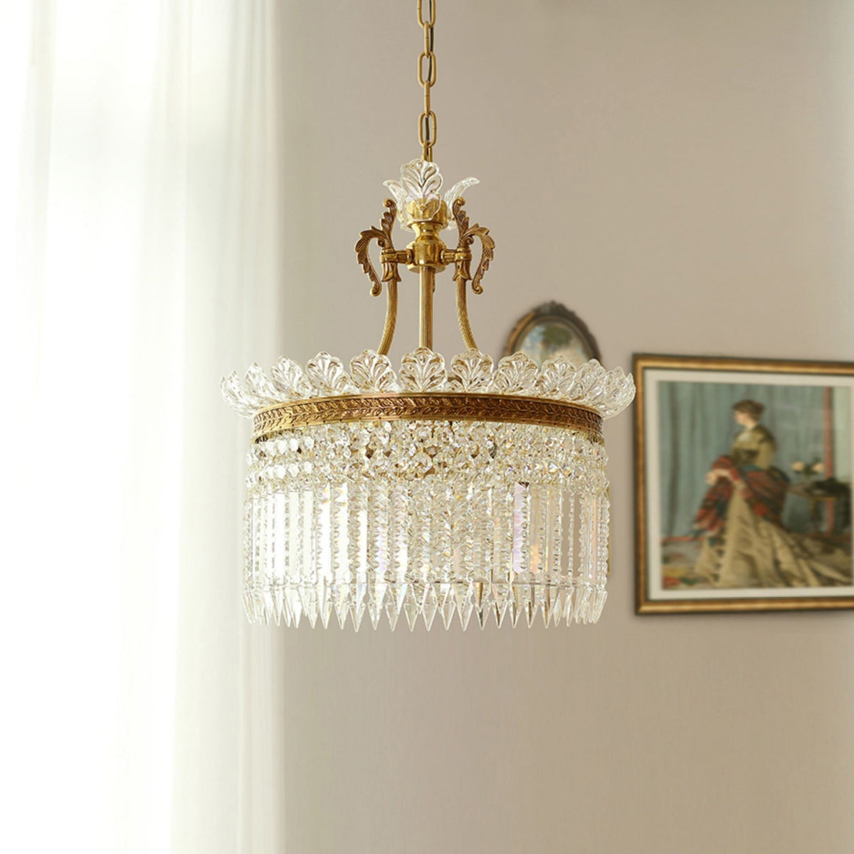 Crinoline Lustre En Cristal De Luxe Postmoderne En Laiton - Neutralighting