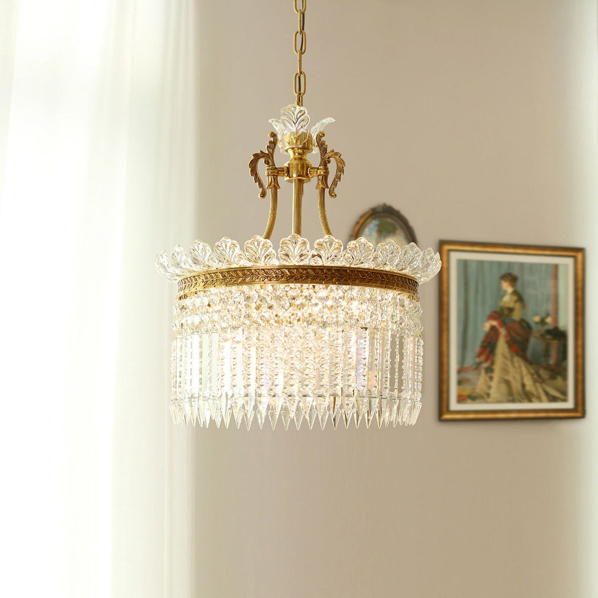 Crinoline Lustre En Cristal De Luxe Postmoderne En Laiton - Neutralighting