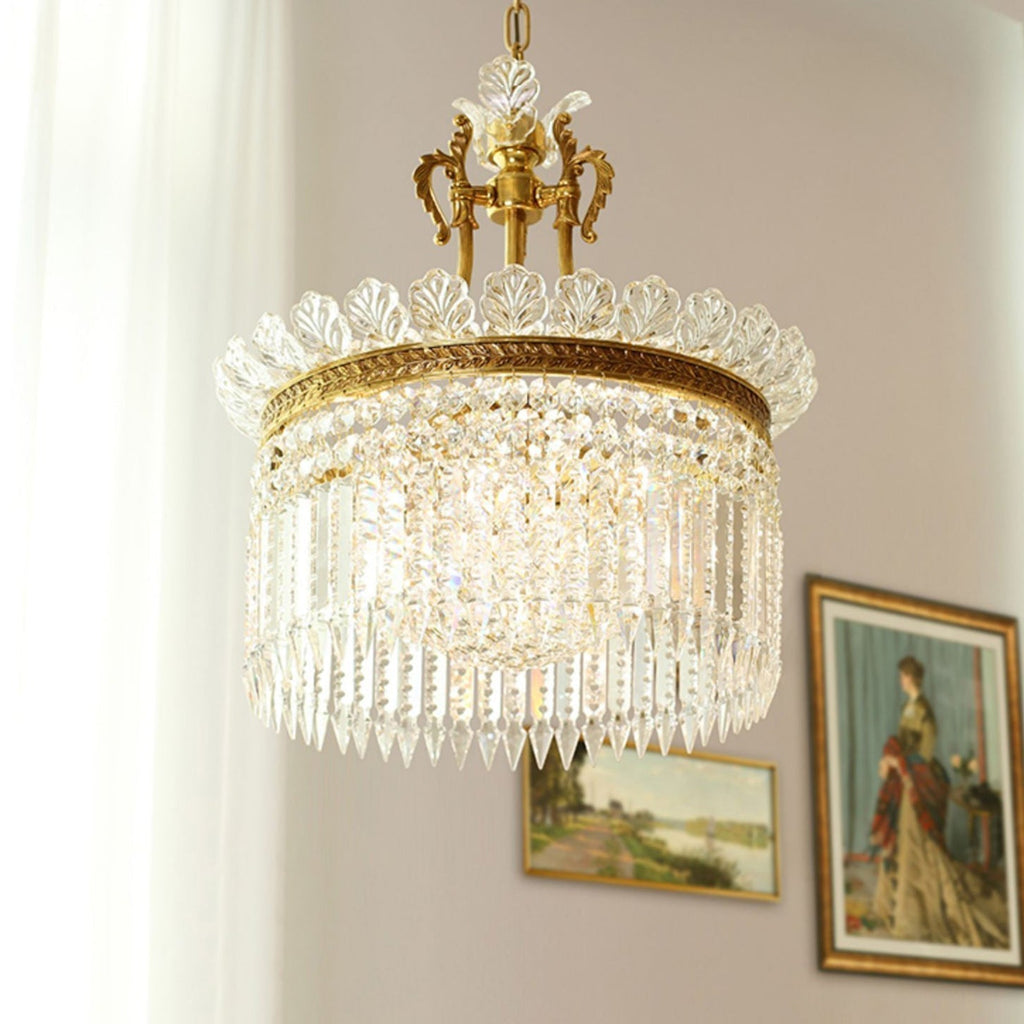 Crinoline Lustre En Cristal De Luxe Postmoderne En Laiton - Neutralighting