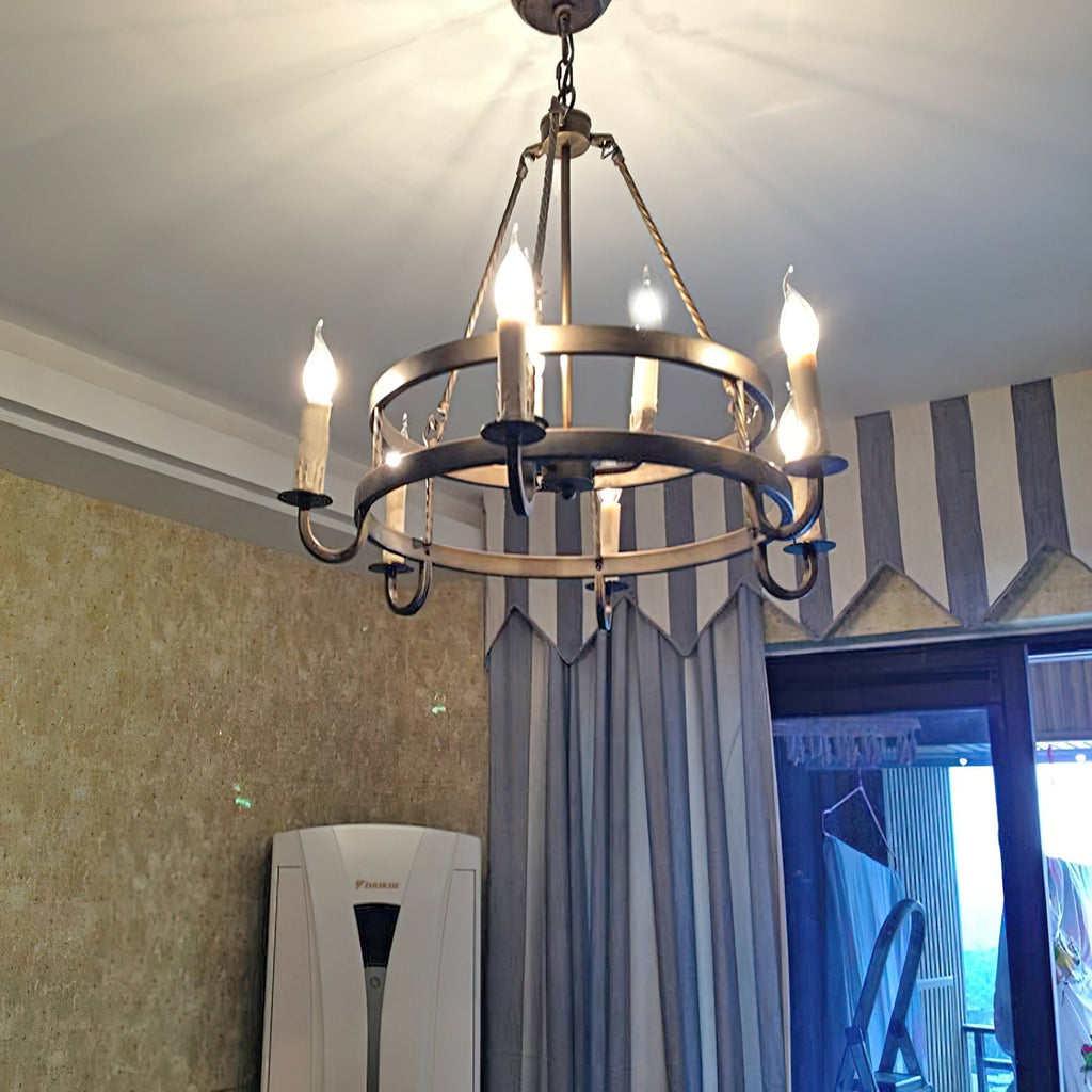 Woven Lustre Classique En Plastique En Forme De Roue De Chariot - Neutralighting