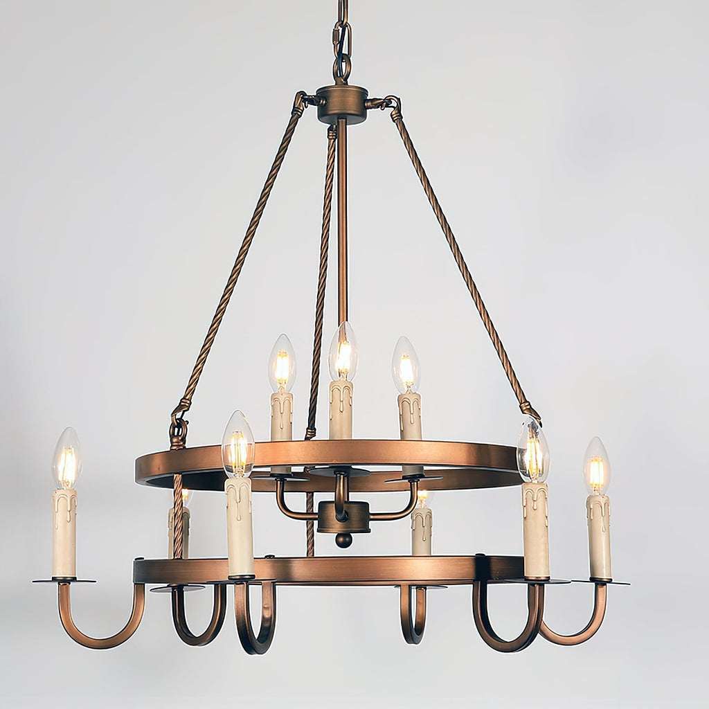 Woven Lustre Classique En Plastique En Forme De Roue De Chariot - Neutralighting