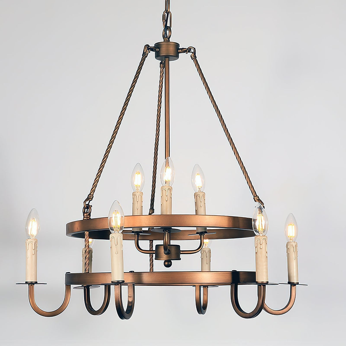 Woven Lustre Classique En Plastique En Forme De Roue De Chariot - Neutralighting