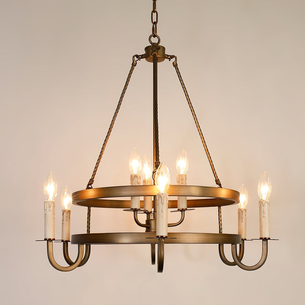 Woven Lustre Classique En Plastique En Forme De Roue De Chariot - Neutralighting