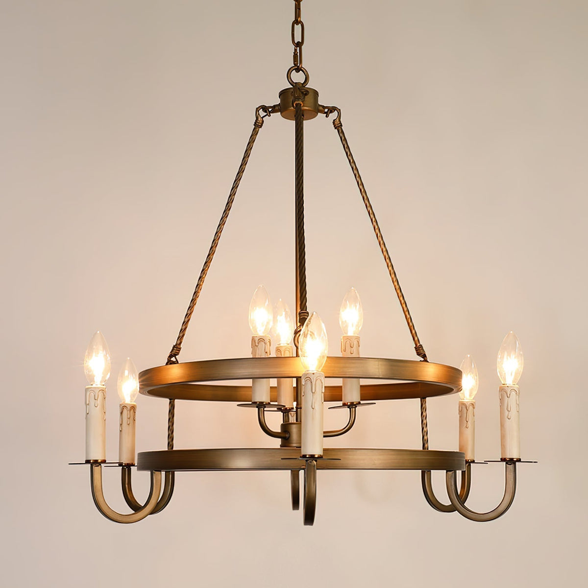 Woven Lustre Classique En Plastique En Forme De Roue De Chariot - Neutralighting