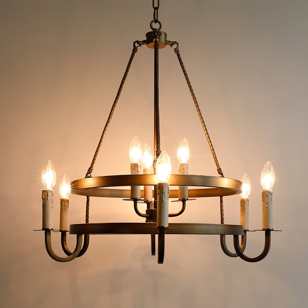 Woven Lustre Classique En Plastique En Forme De Roue De Chariot - Neutralighting
