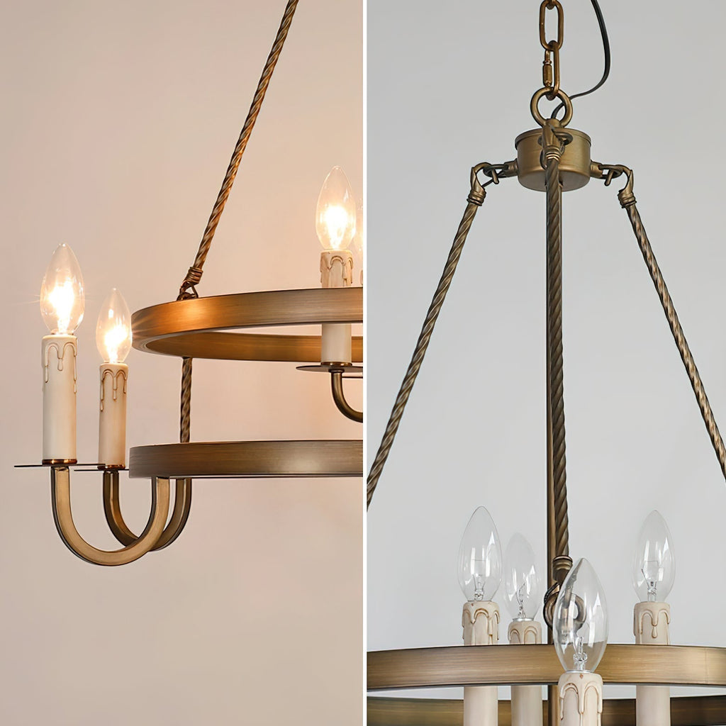 Woven Lustre Classique En Plastique En Forme De Roue De Chariot - Neutralighting
