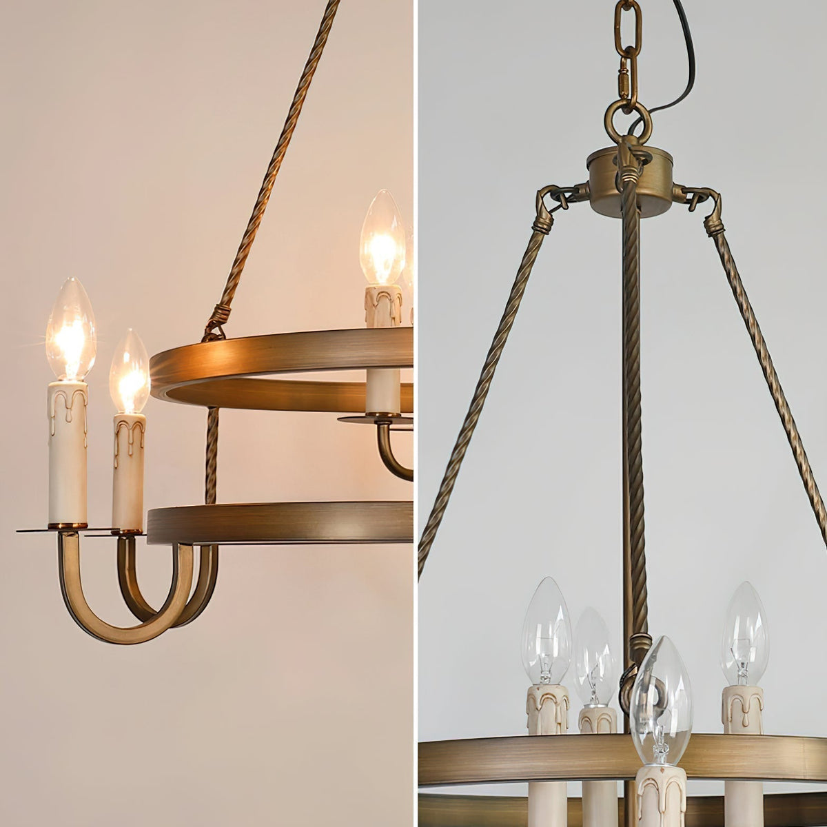Woven Lustre Classique En Plastique En Forme De Roue De Chariot - Neutralighting