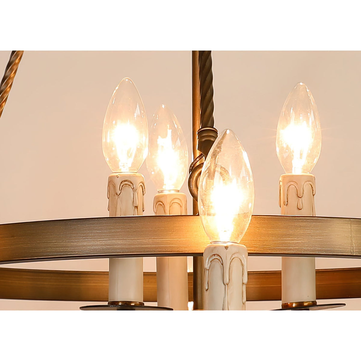Woven Lustre Classique En Plastique En Forme De Roue De Chariot - Neutralighting