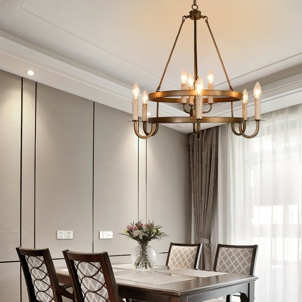 Woven Lustre Classique En Plastique En Forme De Roue De Chariot - Neutralighting