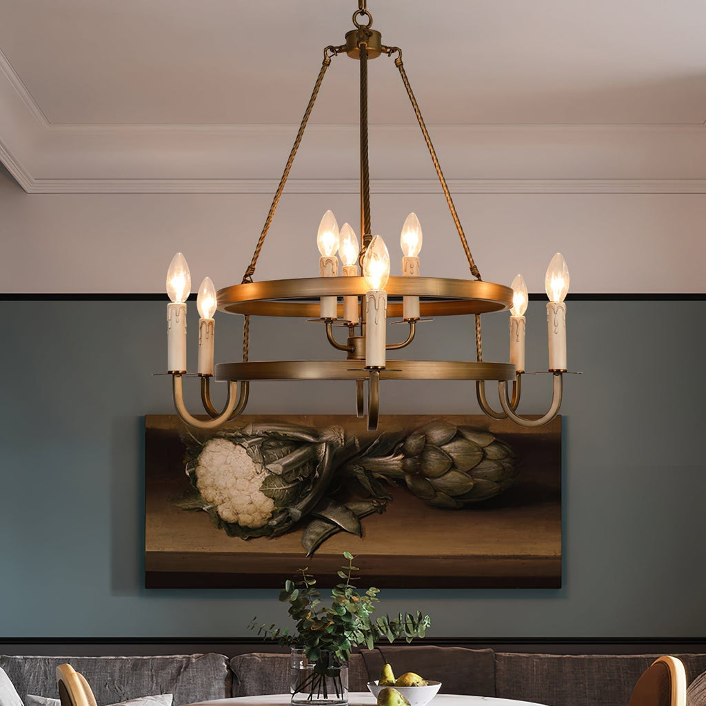 Woven Lustre Classique En Plastique En Forme De Roue De Chariot - Neutralighting