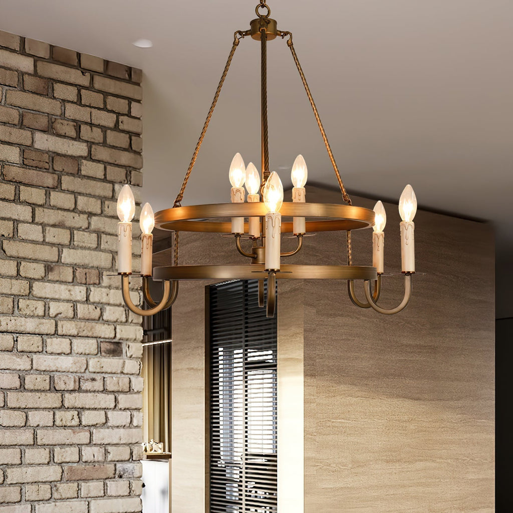 Woven Lustre Classique En Plastique En Forme De Roue De Chariot - Neutralighting