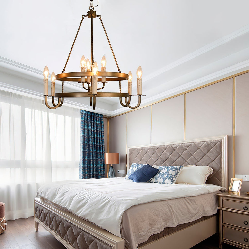 Woven Lustre Classique En Plastique En Forme De Roue De Chariot - Neutralighting