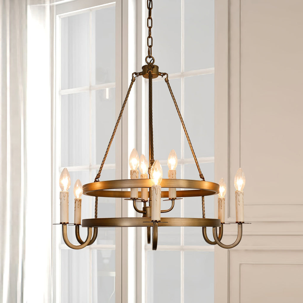 Woven Lustre Classique En Plastique En Forme De Roue De Chariot - Neutralighting