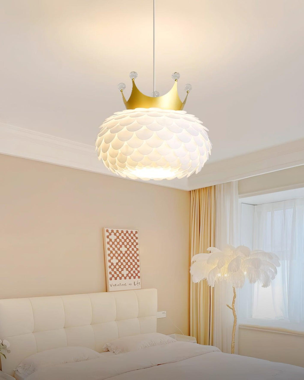 Crown Lampe Suspendue Cristal Coquille Glam - Neutralighting