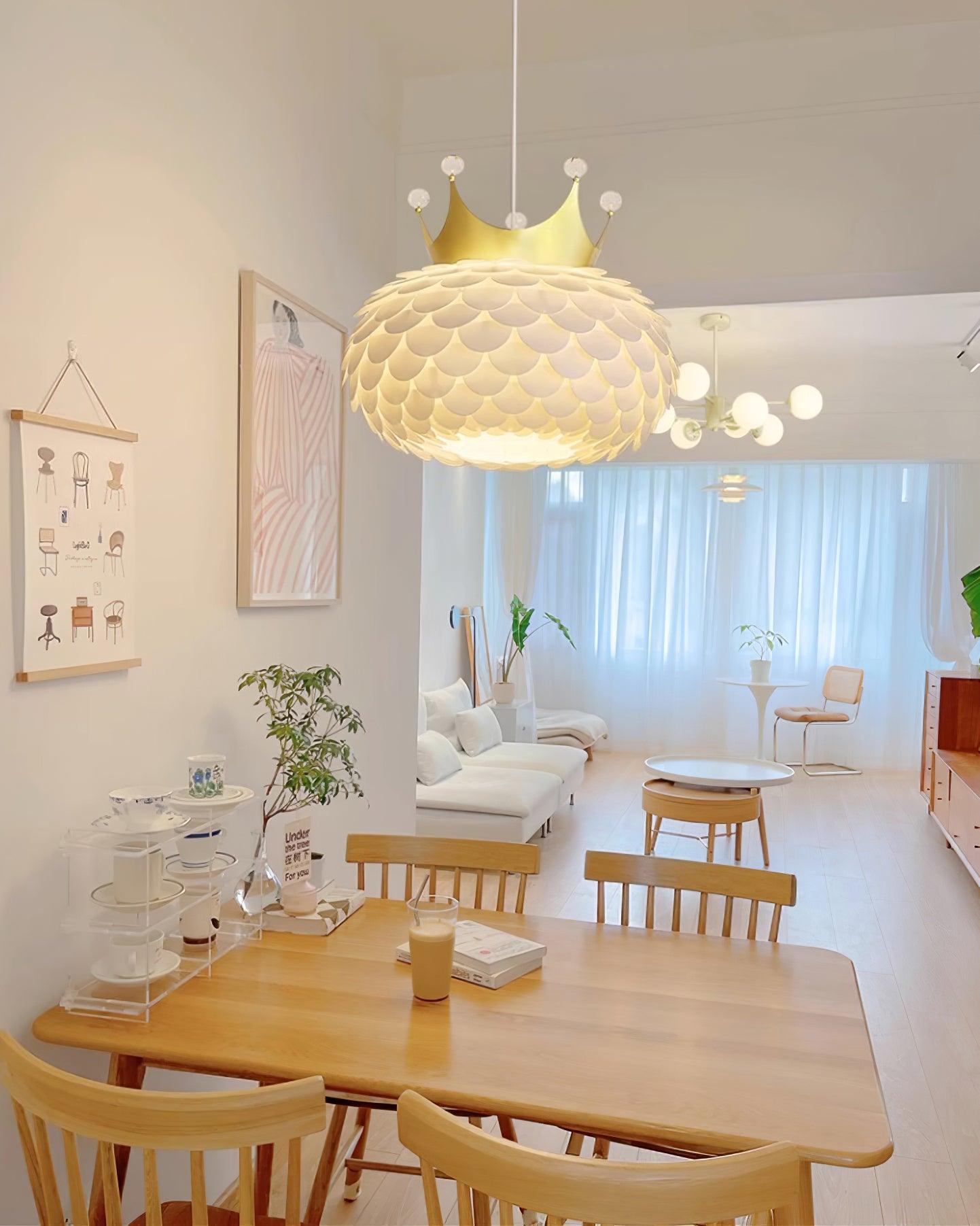 Crown Lampe Suspendue Cristal Coquille Glam - Neutralighting