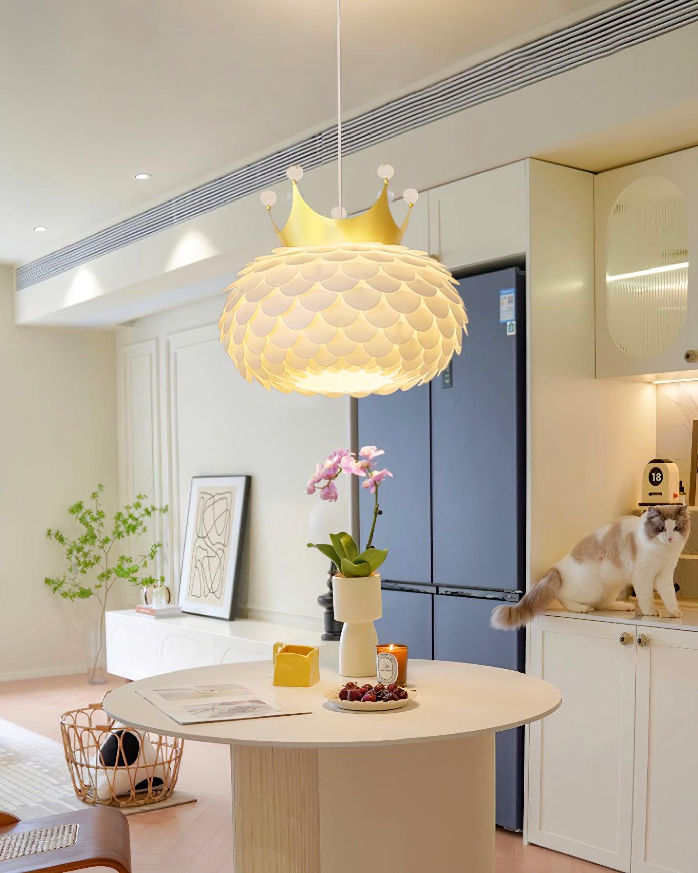 Crown Lampe Suspendue Cristal Coquille Glam - Neutralighting