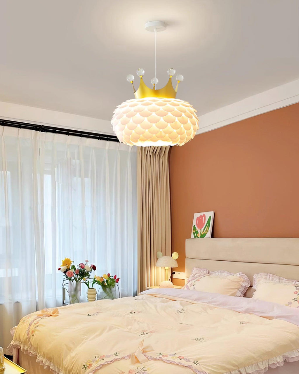Crown Lampe Suspendue Cristal Coquille Glam - Neutralighting
