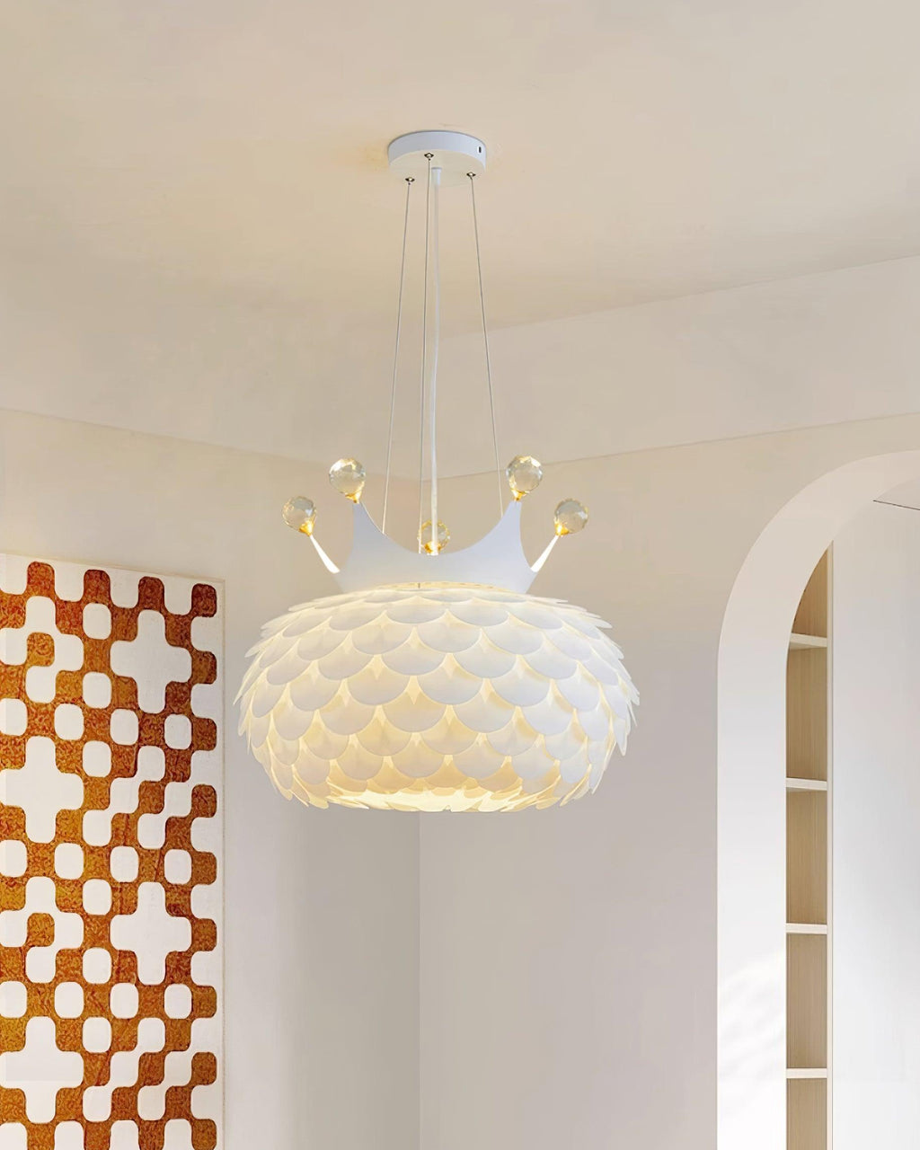 Crown Lampe Suspendue Cristal Coquille Glam - Neutralighting