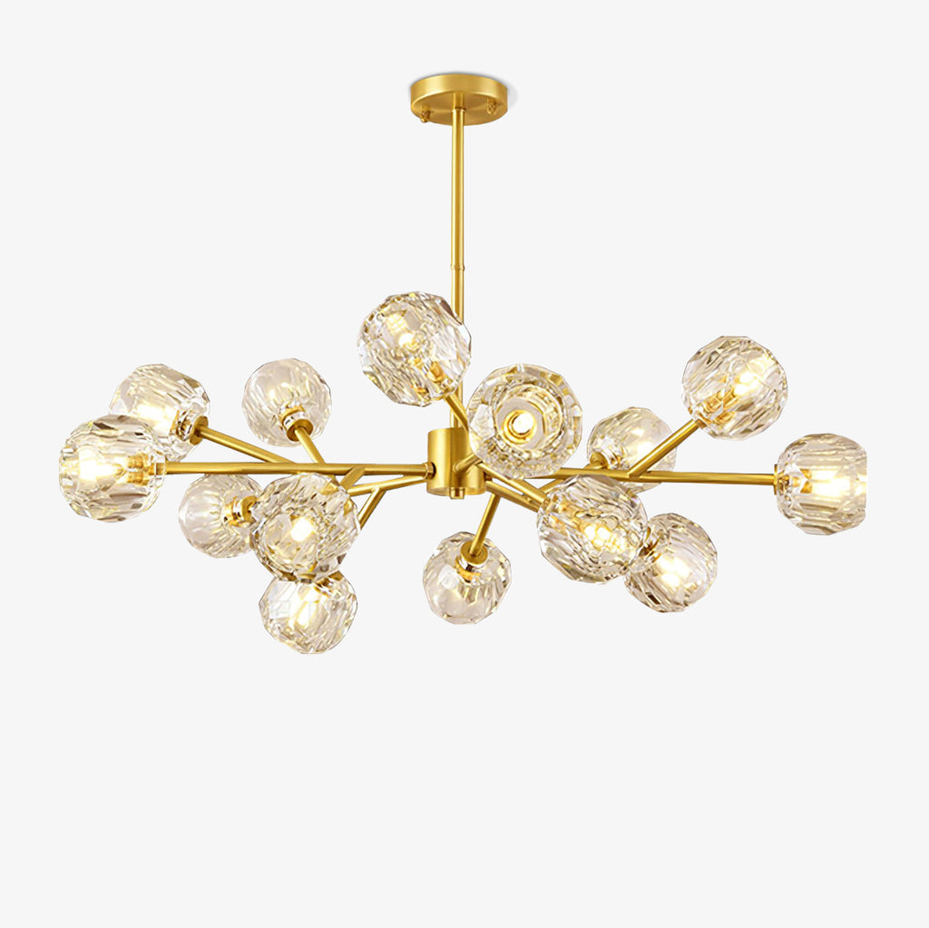 Lustra Suspension Lampe Boule en Cristal et Laiton en Grappe - Neutralighting