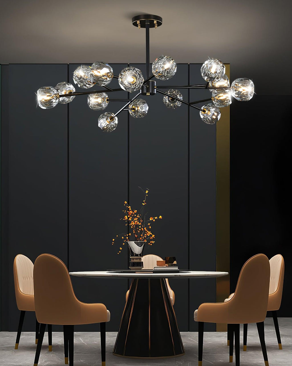 Kristy Lustre Boule de Cristal Laiton Élégance - Neutralighting