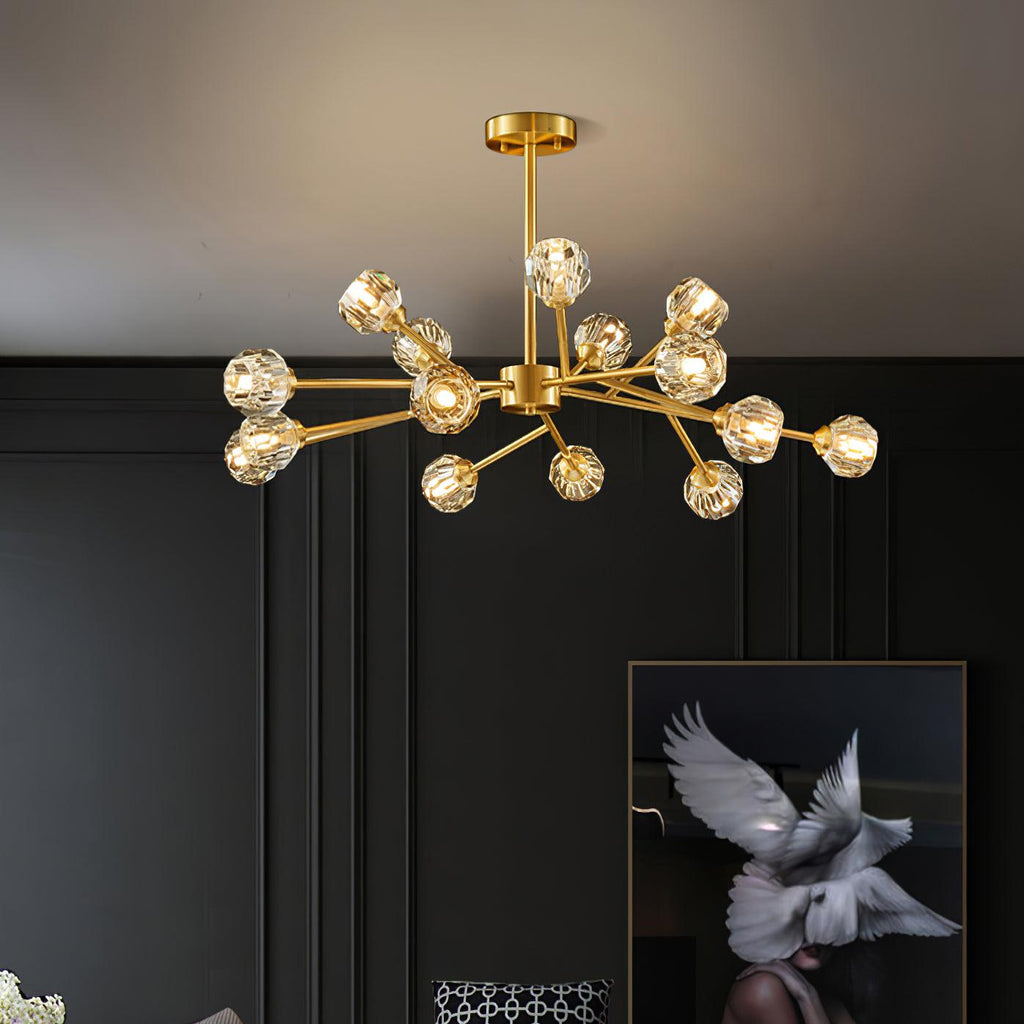 Kristy Lustre Boule de Cristal Laiton Élégance - Neutralighting