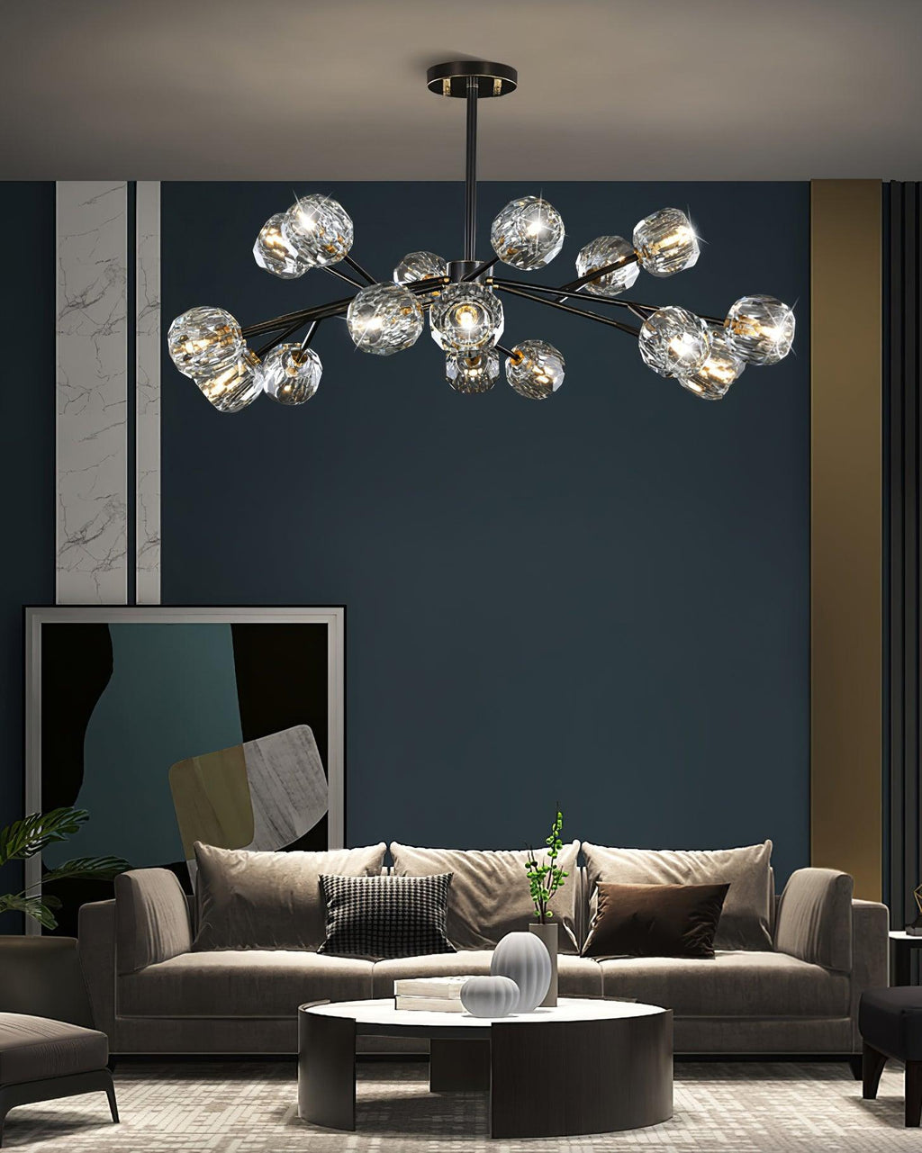 Kristy Lustre Boule de Cristal Laiton Élégance - Neutralighting