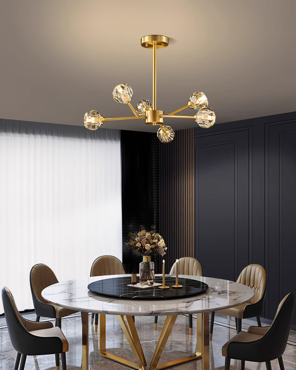 Kristy Lustre Boule de Cristal Laiton Élégance - Neutralighting