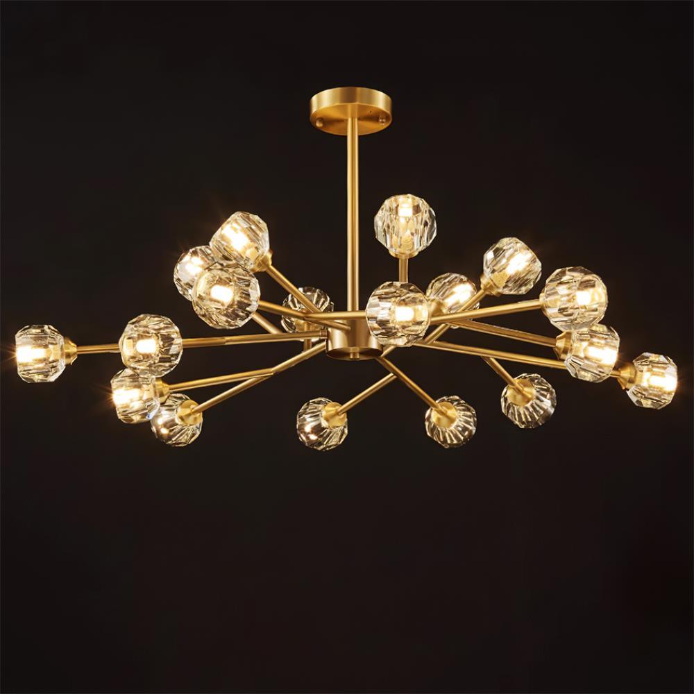 Kristy Lustre Boule de Cristal Laiton Élégance - Neutralighting