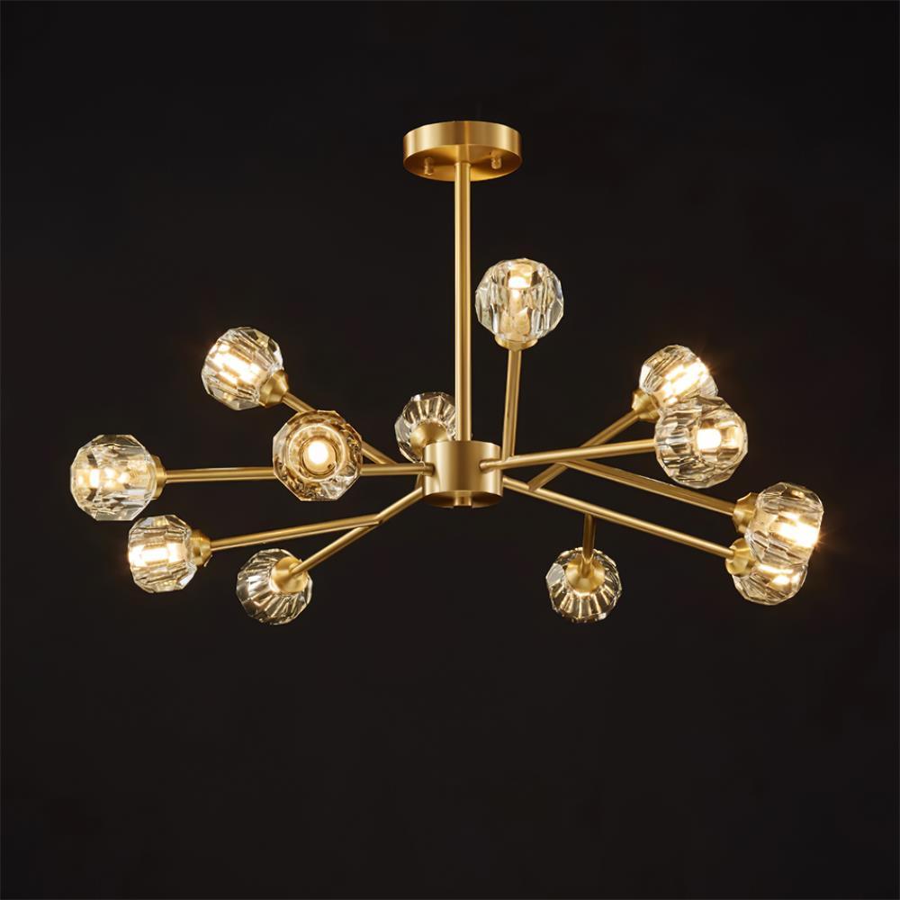 Kristy Lustre Boule de Cristal Laiton Élégance - Neutralighting