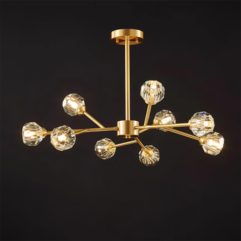 Kristy Lustre Boule de Cristal Laiton Élégance - Neutralighting