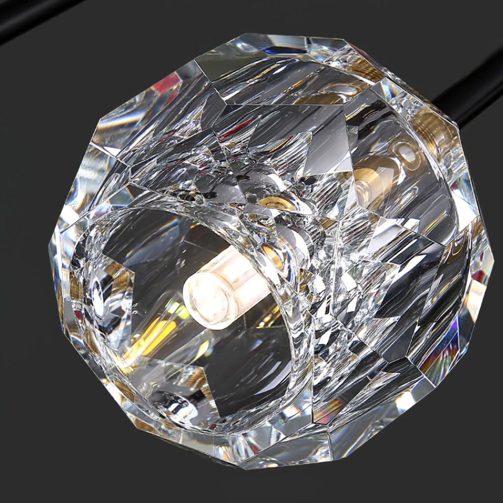 Crystal Lustre Boule Laiton Noir Facetté - Neutralighting