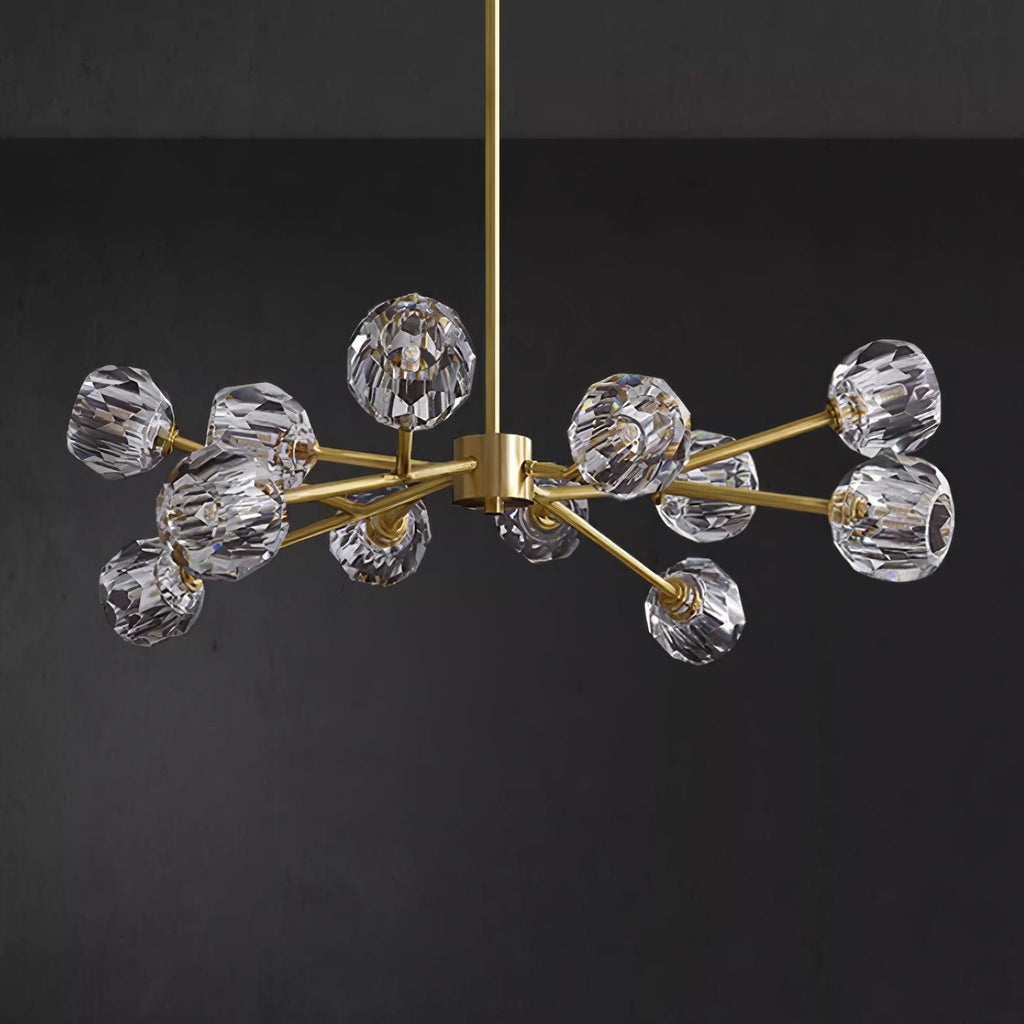 Crystal Lustre Boule Laiton Noir Facetté - Neutralighting