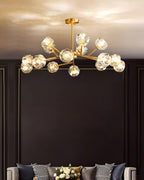 Crystal Lustre Boule Laiton Noir Facetté - Neutralighting