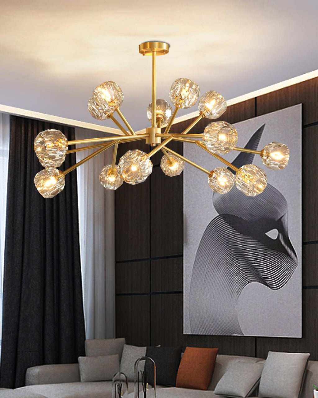 Kristy Lustre Boule de Cristal Laiton Élégance - Neutralighting